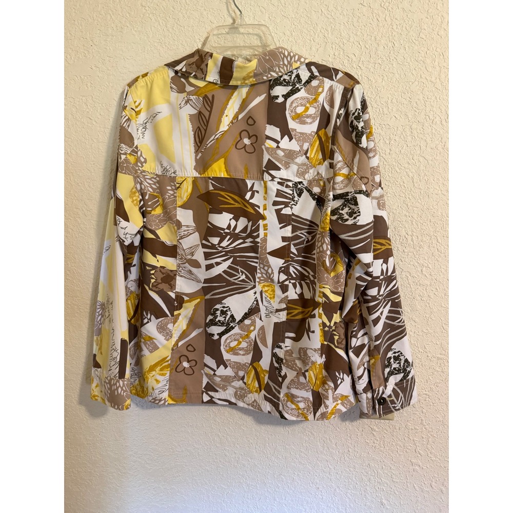 Allison Daley Womens Size 14 Abstract Botanical Button Front Jacket Boho - Picture 10 of 10